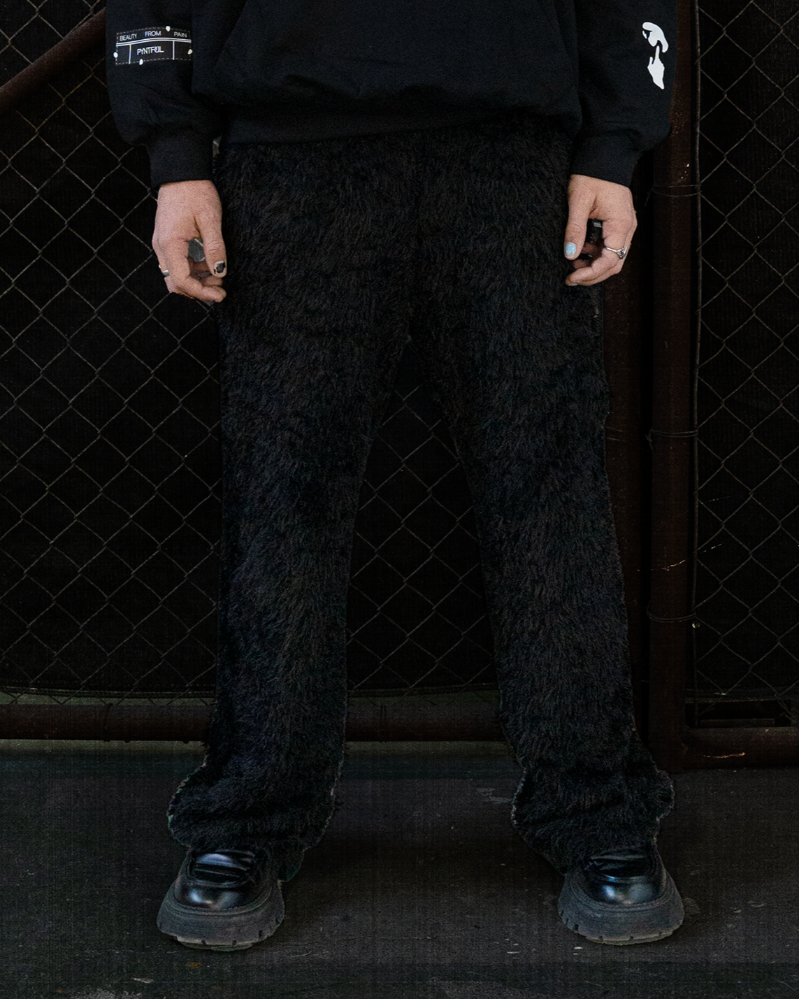 Rockstar Fur Pants Black